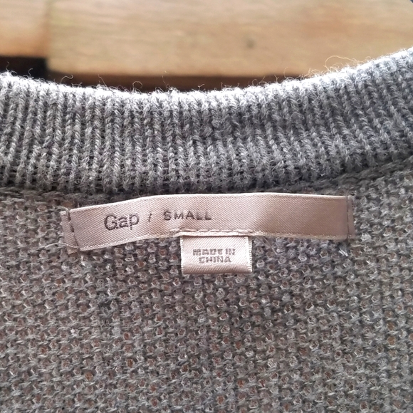 Gap Vintaged Striped V Neck Cardigan Navy Gray S - Picture 4 of 4